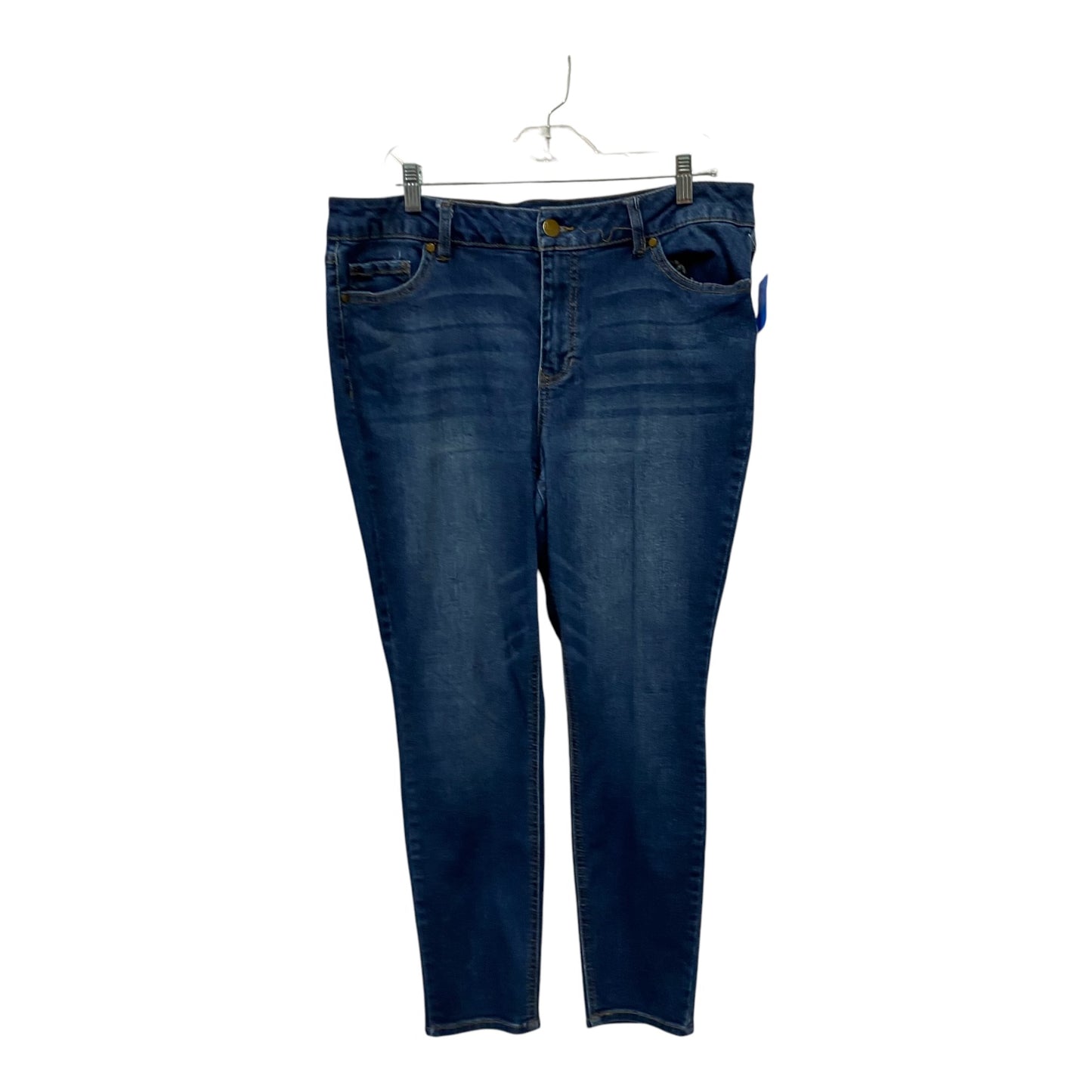 Jeans Skinny By D Jeans In Blue Denim, Size:16