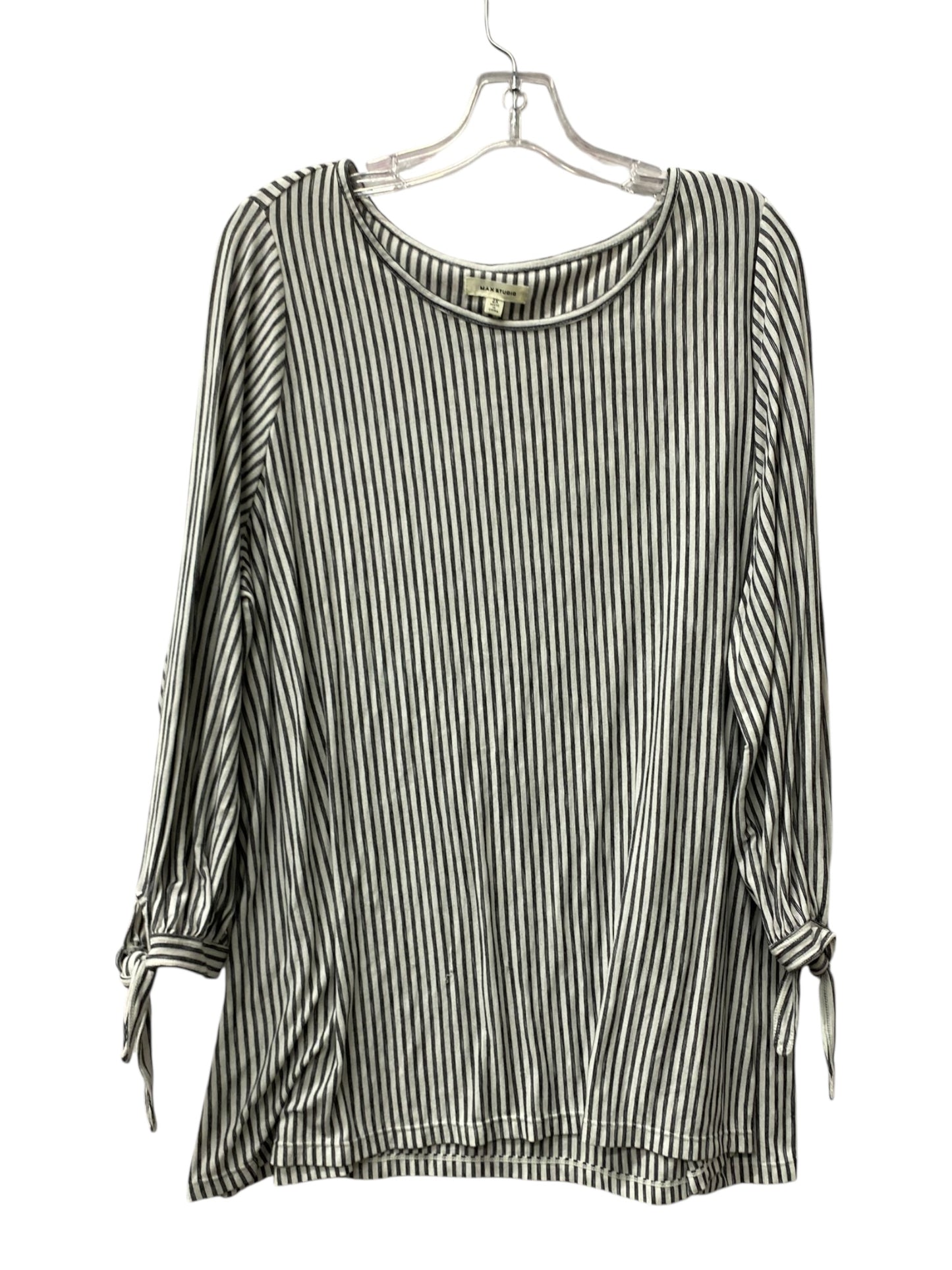 Top Ls By Max Studio In Black & White, Size:2X