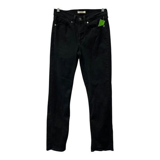 Jeans Straight By Levis In Black Denim, Size:4