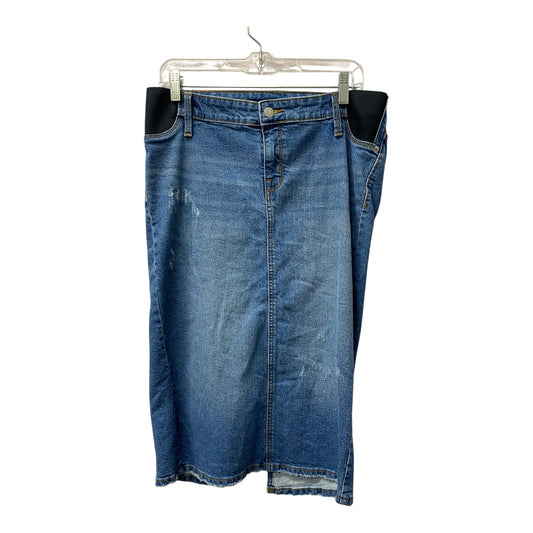 Mat Skirt By Isabel Maternity In Blue Denim, Size:6