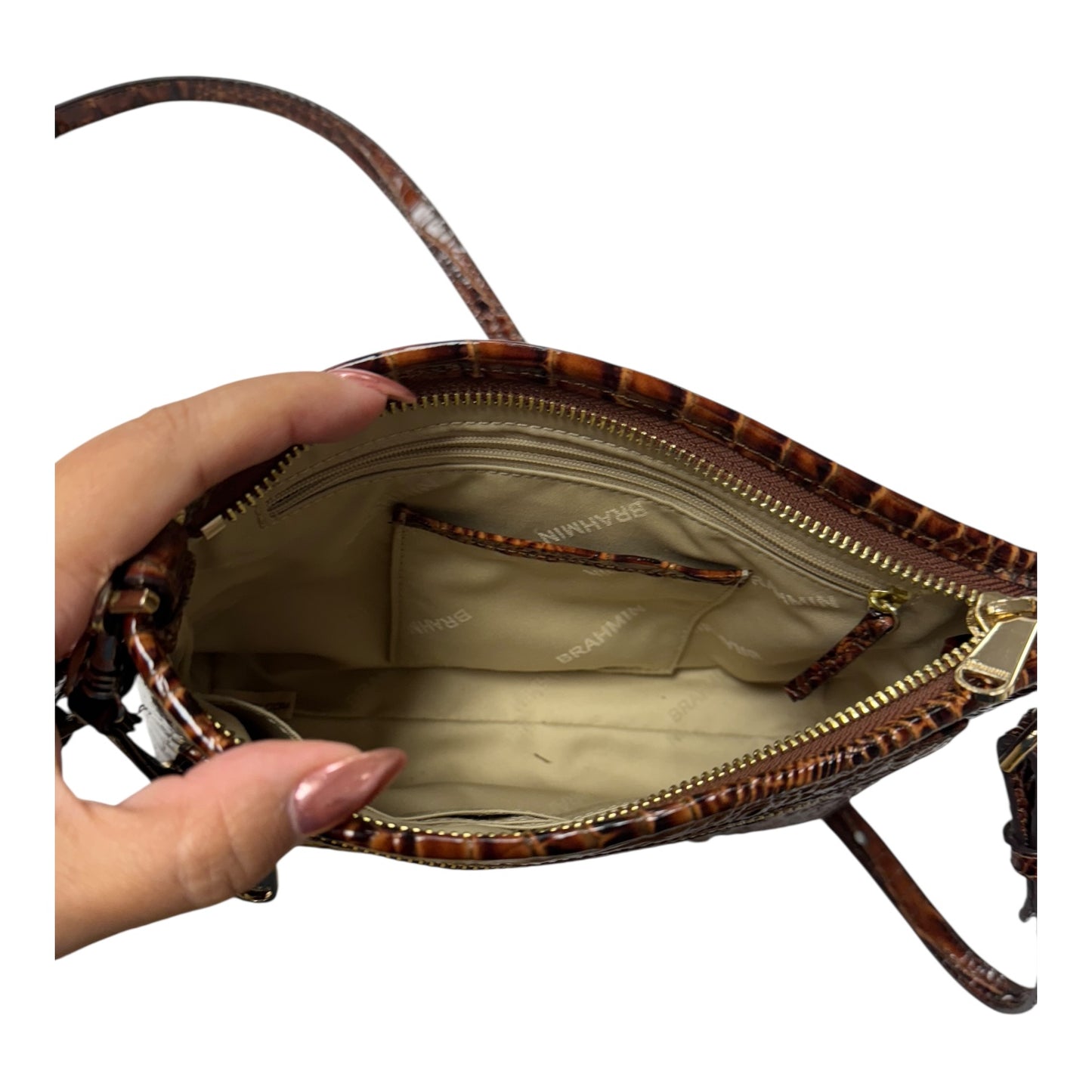 Crossbody Designer By Brahmin In Brown, Size:Medium