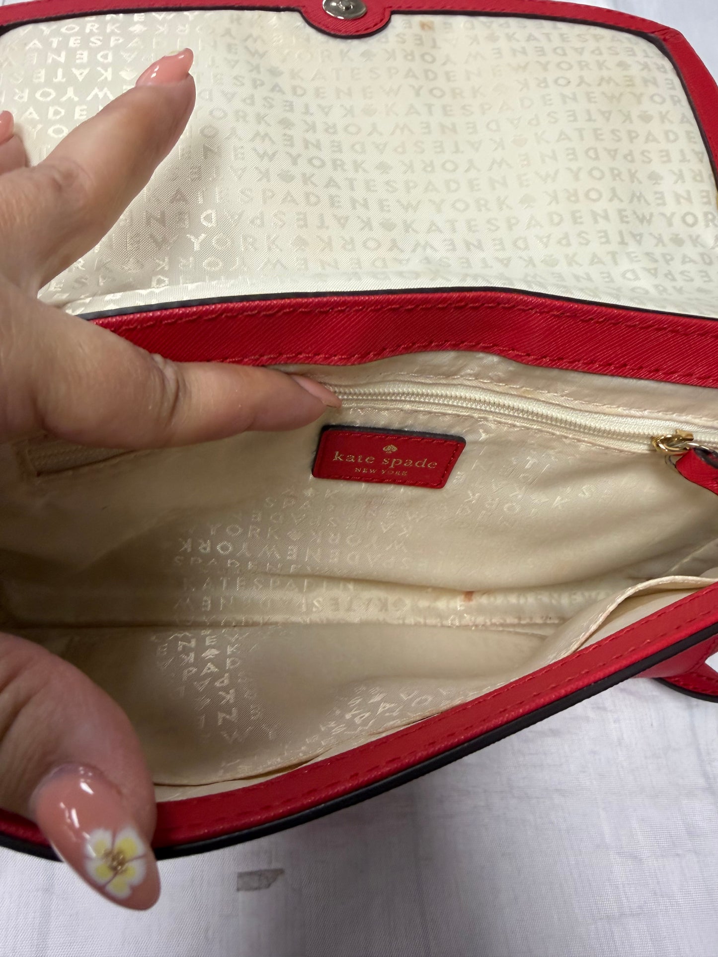 Crossbody Designer By Kate Spade In Red, Size:Medium
