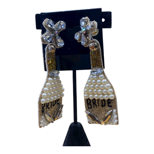 Earrings Statement  In Gold & White