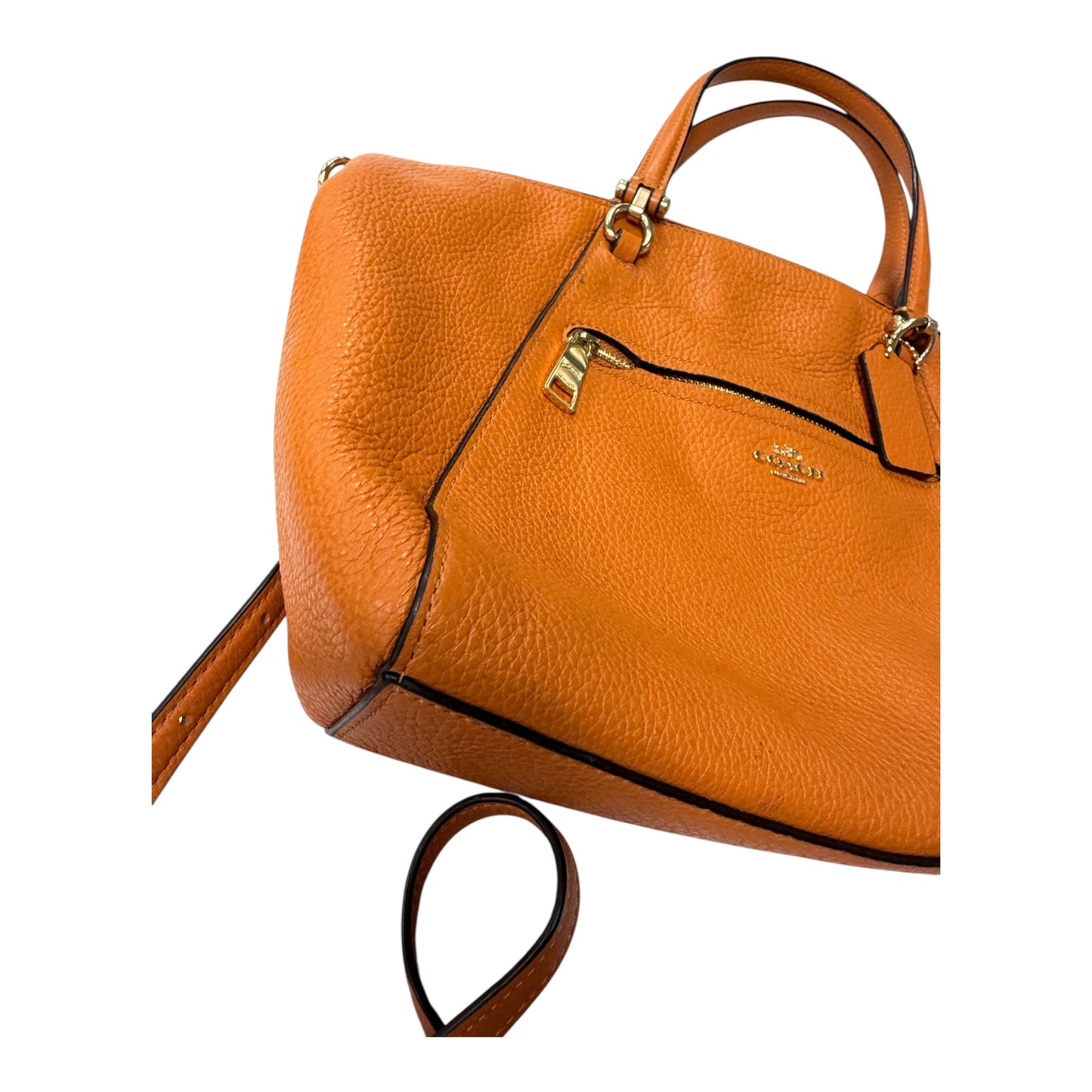 Handbag Designer By Coach In Orange, Size:Medium