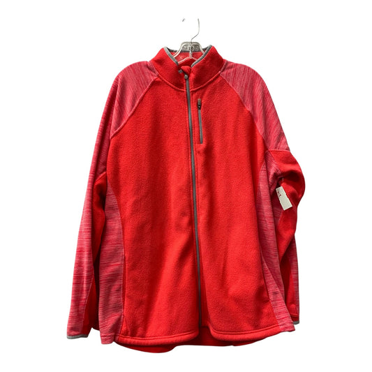 Athletic Jacket By Tek Gear In Pink, Size:3X