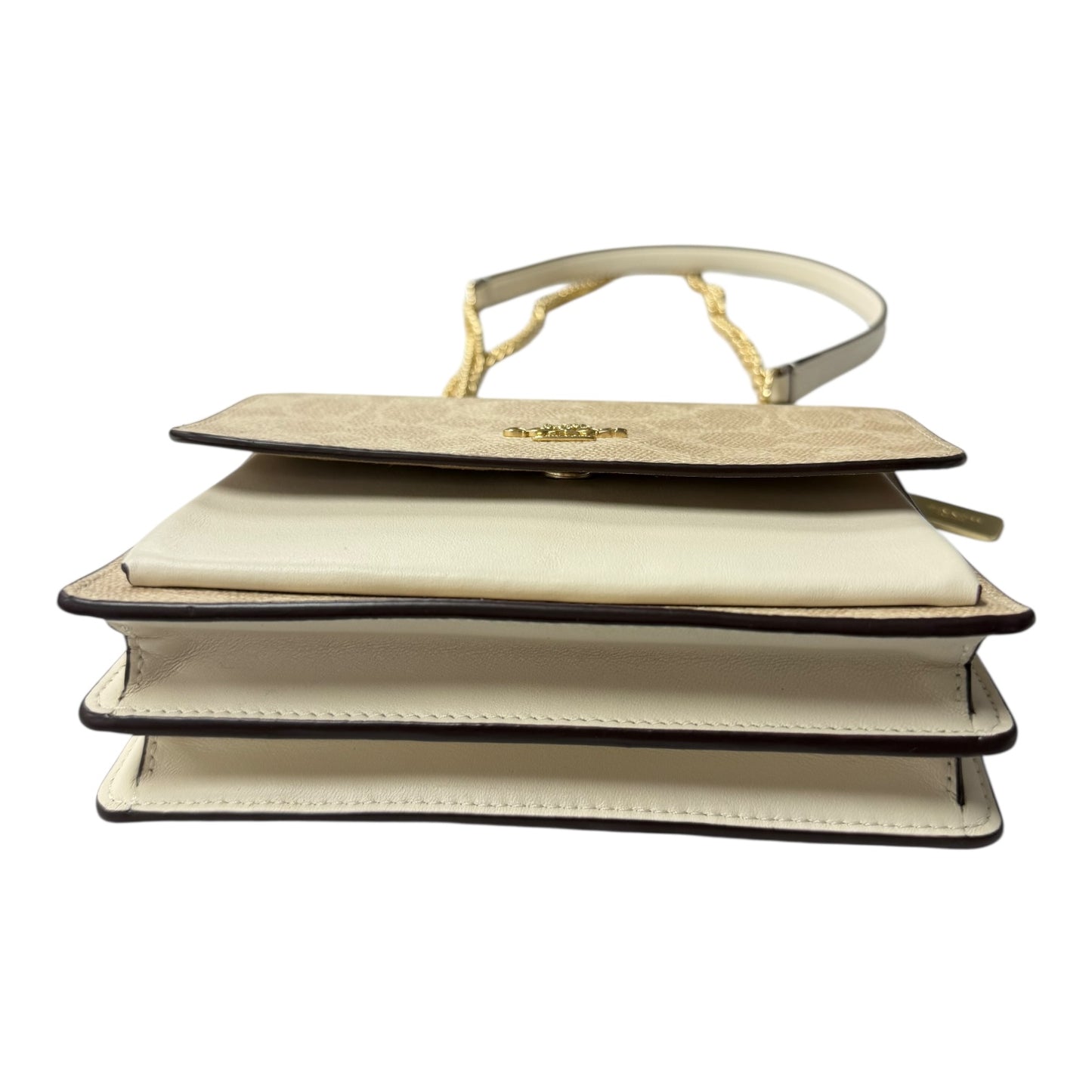 Crossbody Designer By Coach In Cream, Size:Small