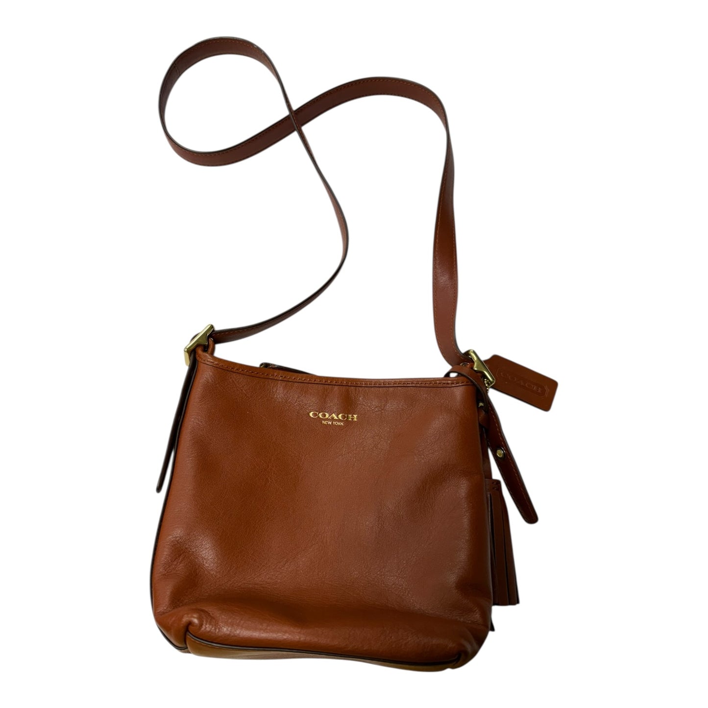 Crossbody Designer By Coach In Brown, Size:Small