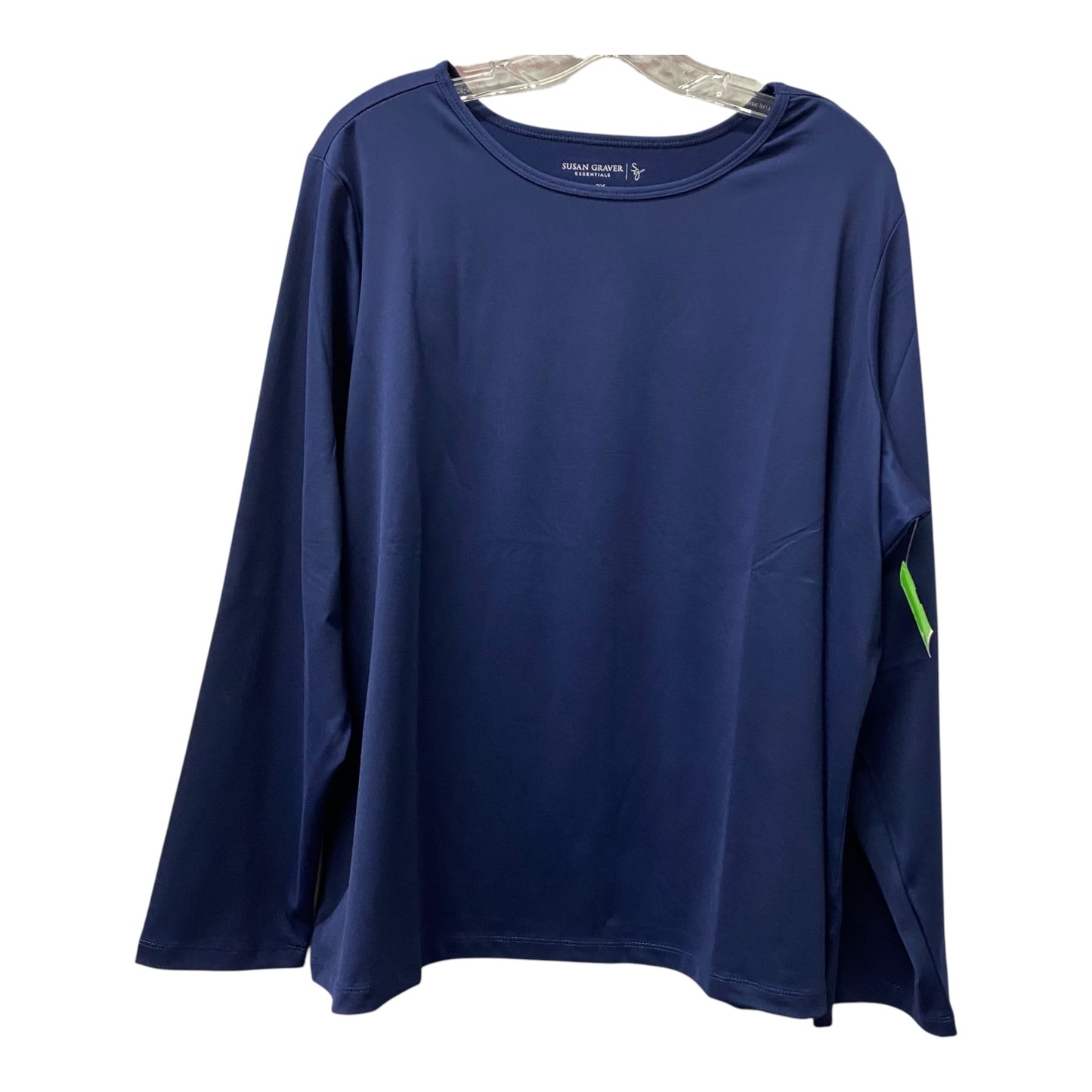 Top Ls Basic By Susan Graver In Blue, Size:2X