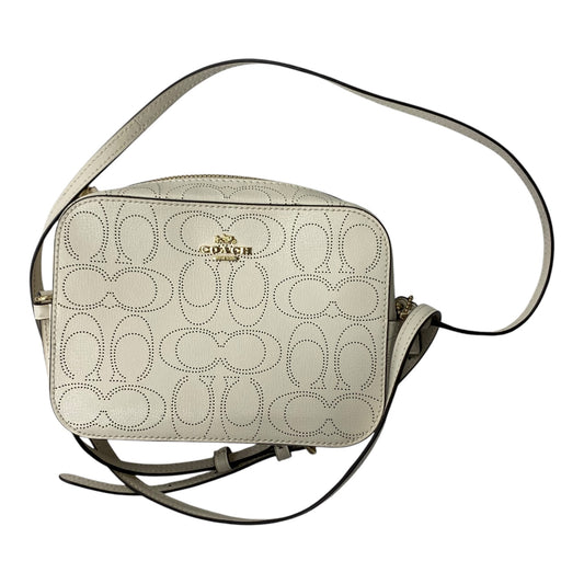 Crossbody Designer By Coach In White, Size:Small