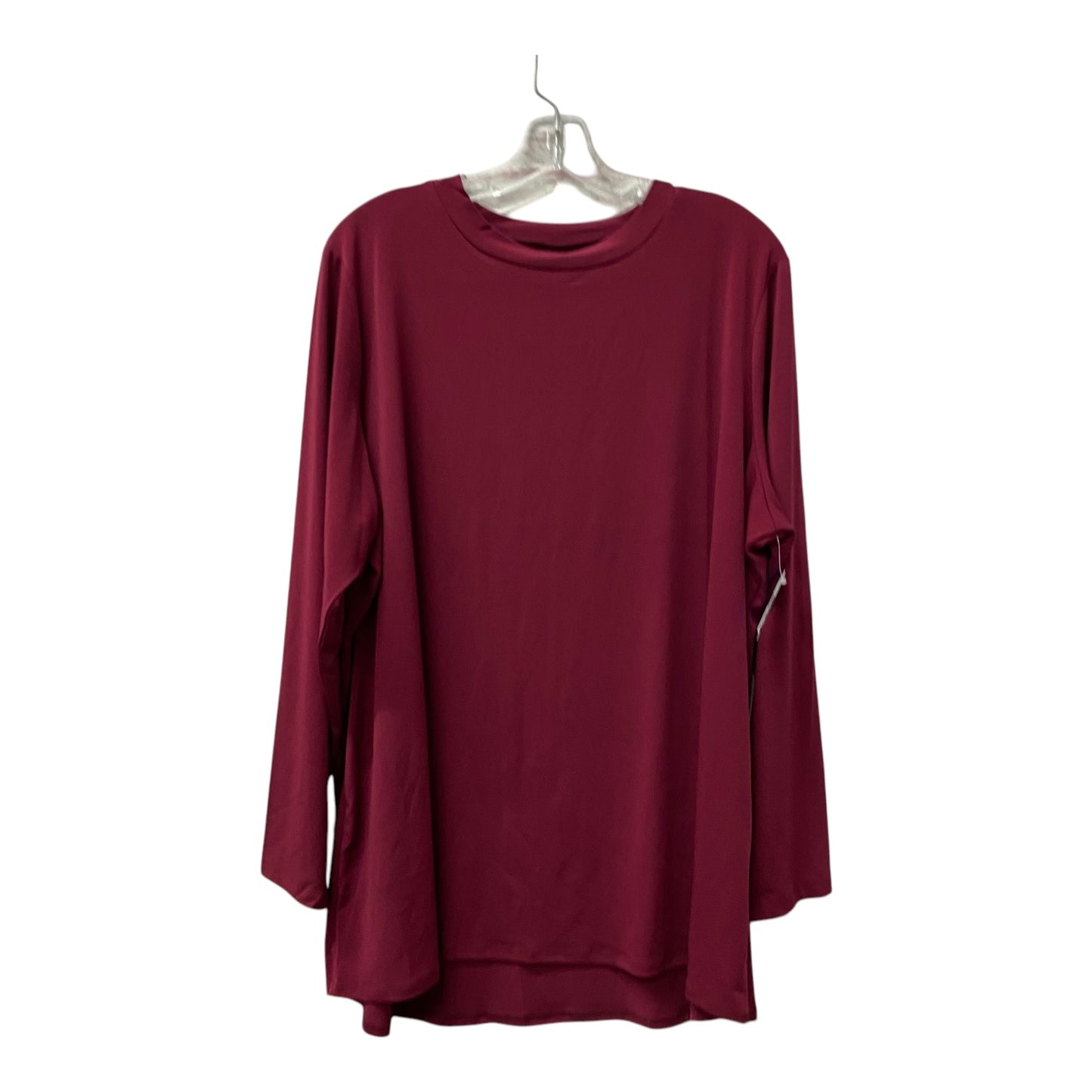 Top Ls Basic By Susan Graver In Maroon, Size:2X