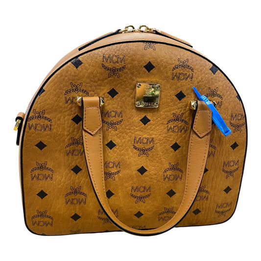 Handbag Luxury Designer By Mcm In Brown, Size:Medium