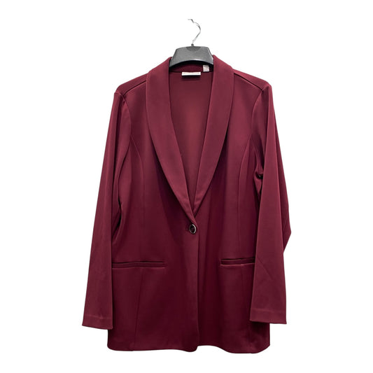 Blazer By Susan Graver In Maroon, Size:Xl