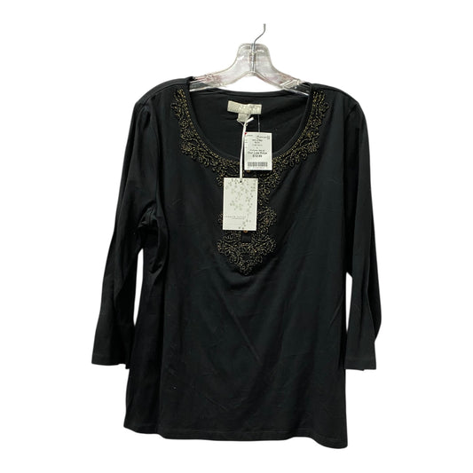 Top Ls By Carolyn Taylor In Black & Gold, Size:L