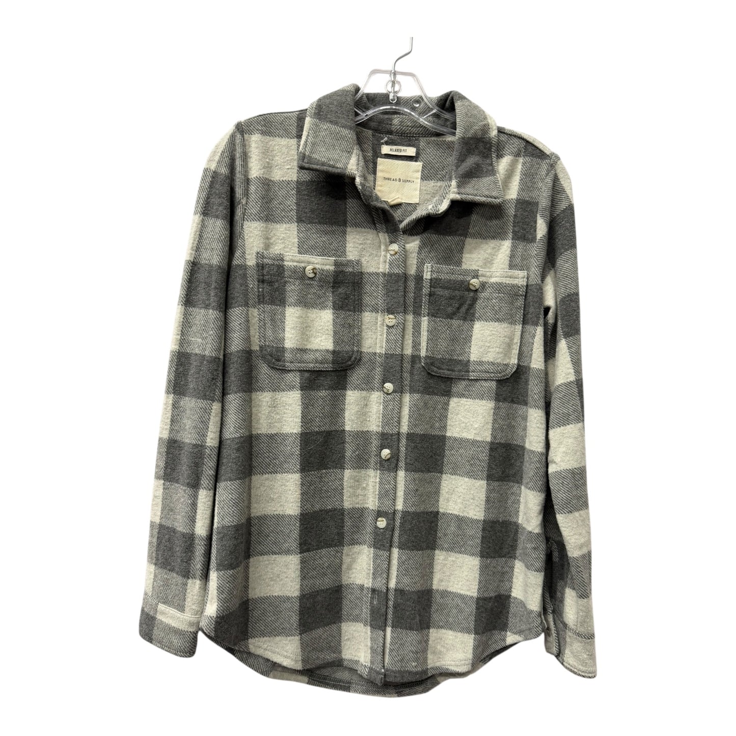 Blouse Ls By Thread And Supply In Grey, Size:Xs