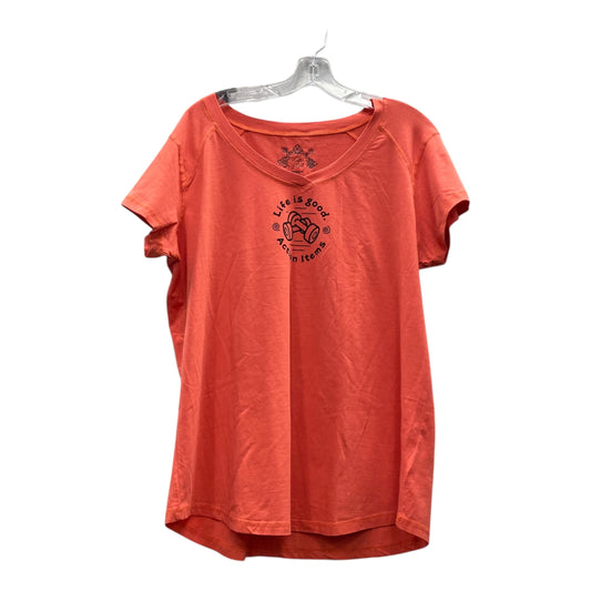 Athletic Top Ss By Life Is Good In Orange, Size:1X