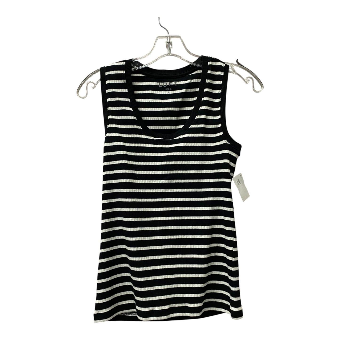 Top Sleeveless By Loft In Black & White, Size:S