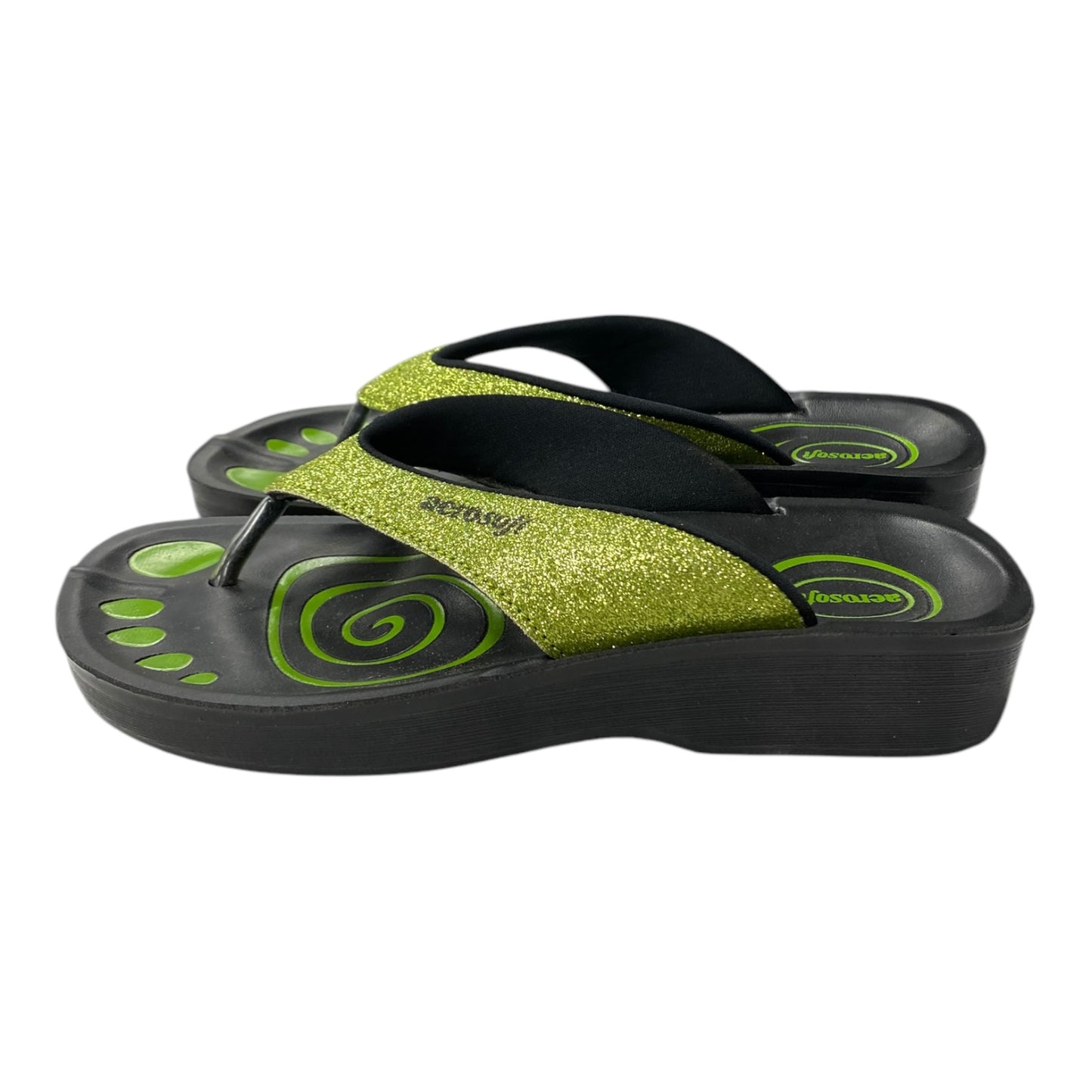 Sandals Flip Flops By Cme In Green, Size:7.5