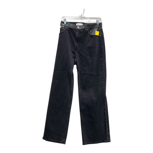 Jeans Wide Leg By Abercrombie And Fitch In Black Denim, Size:12