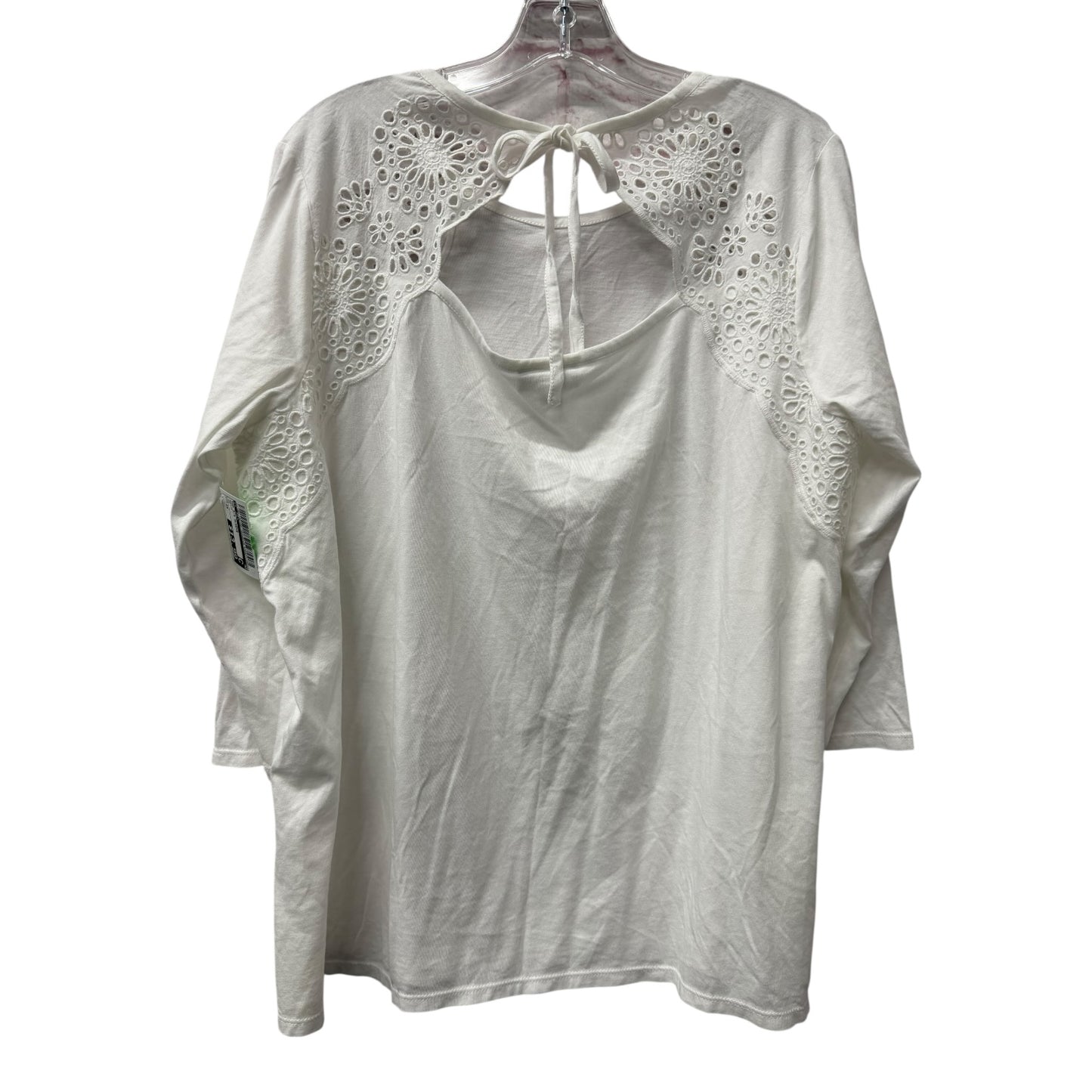Top 3/4 Sleeve By J. Jill In White, Size:1X