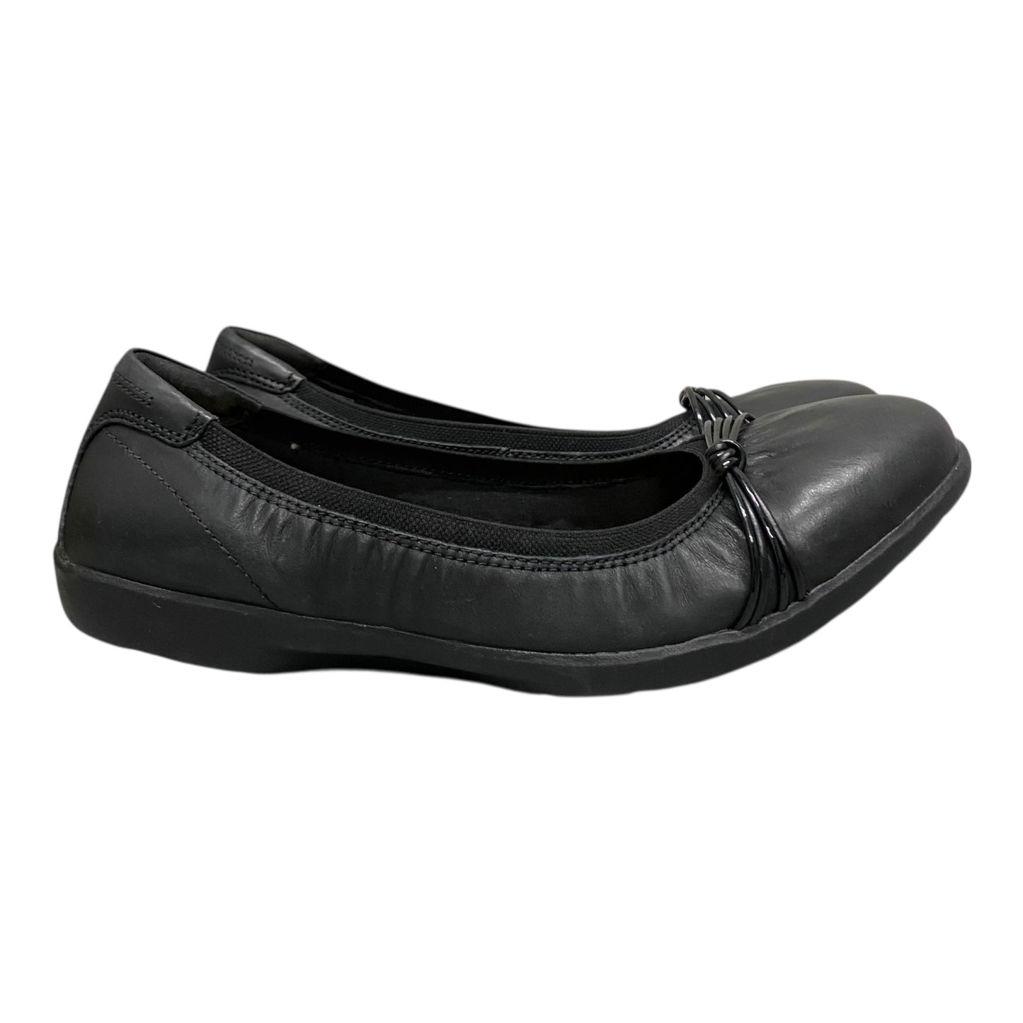 Shoes Flats By Clarks In Black, Size:10