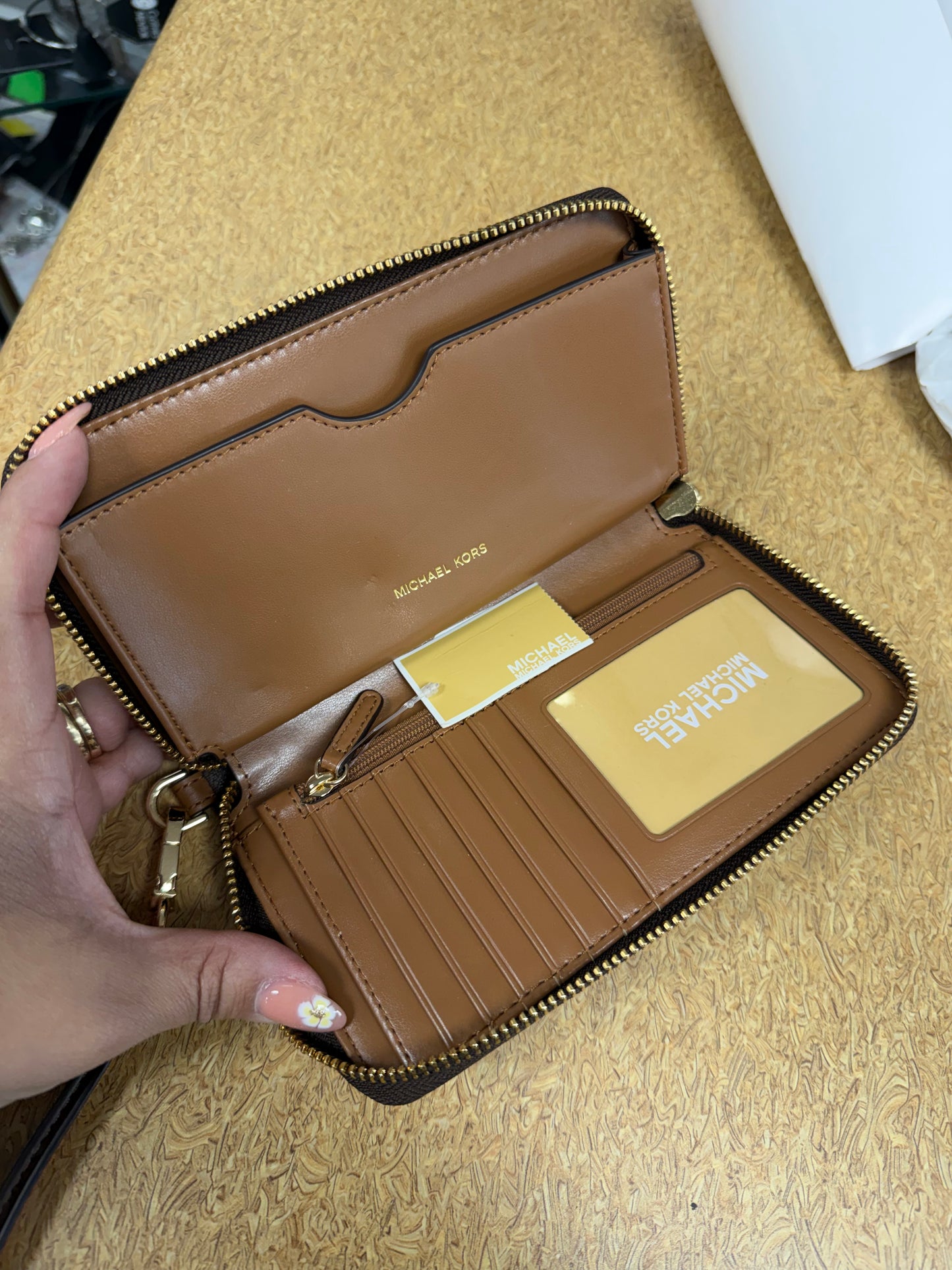 Wristlet Designer By Michael Kors In Brown, Size:Medium