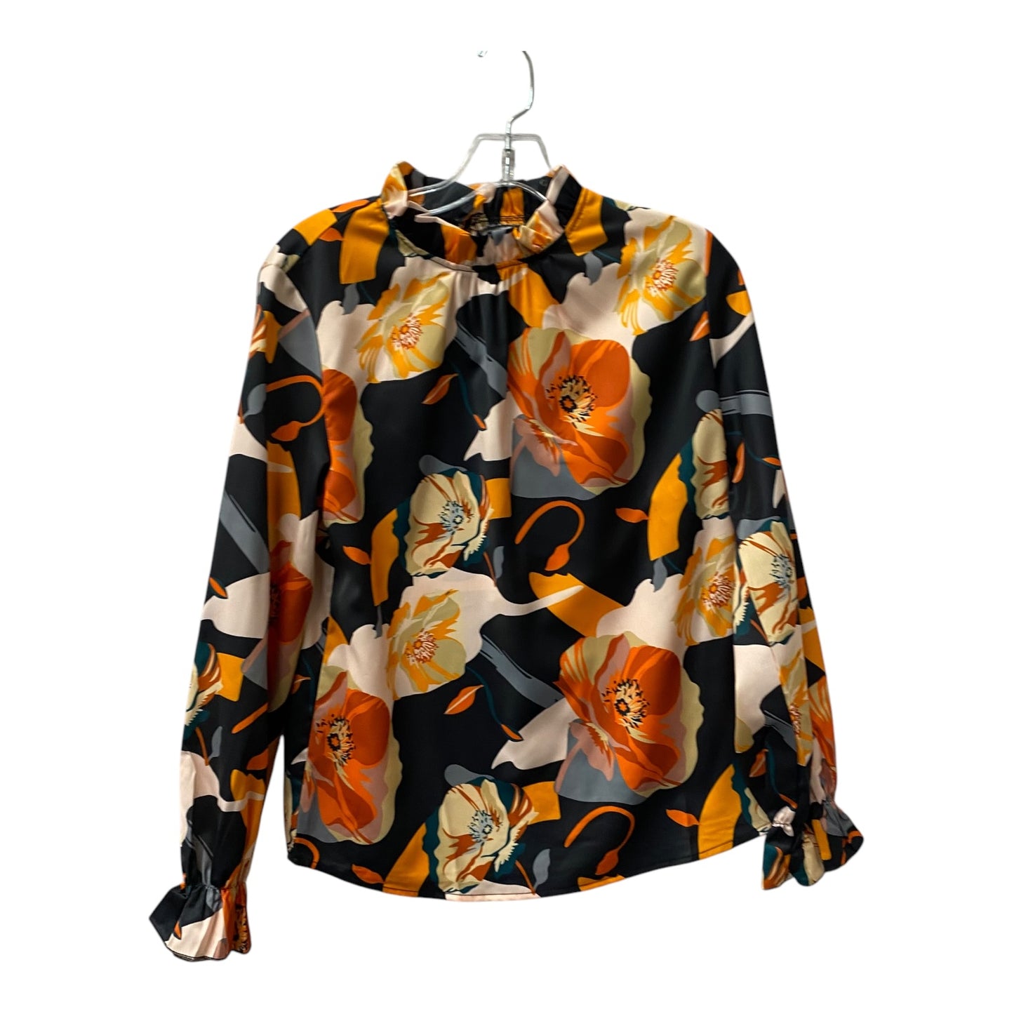 Top Ls By Cme In Black & Orange, Size:S