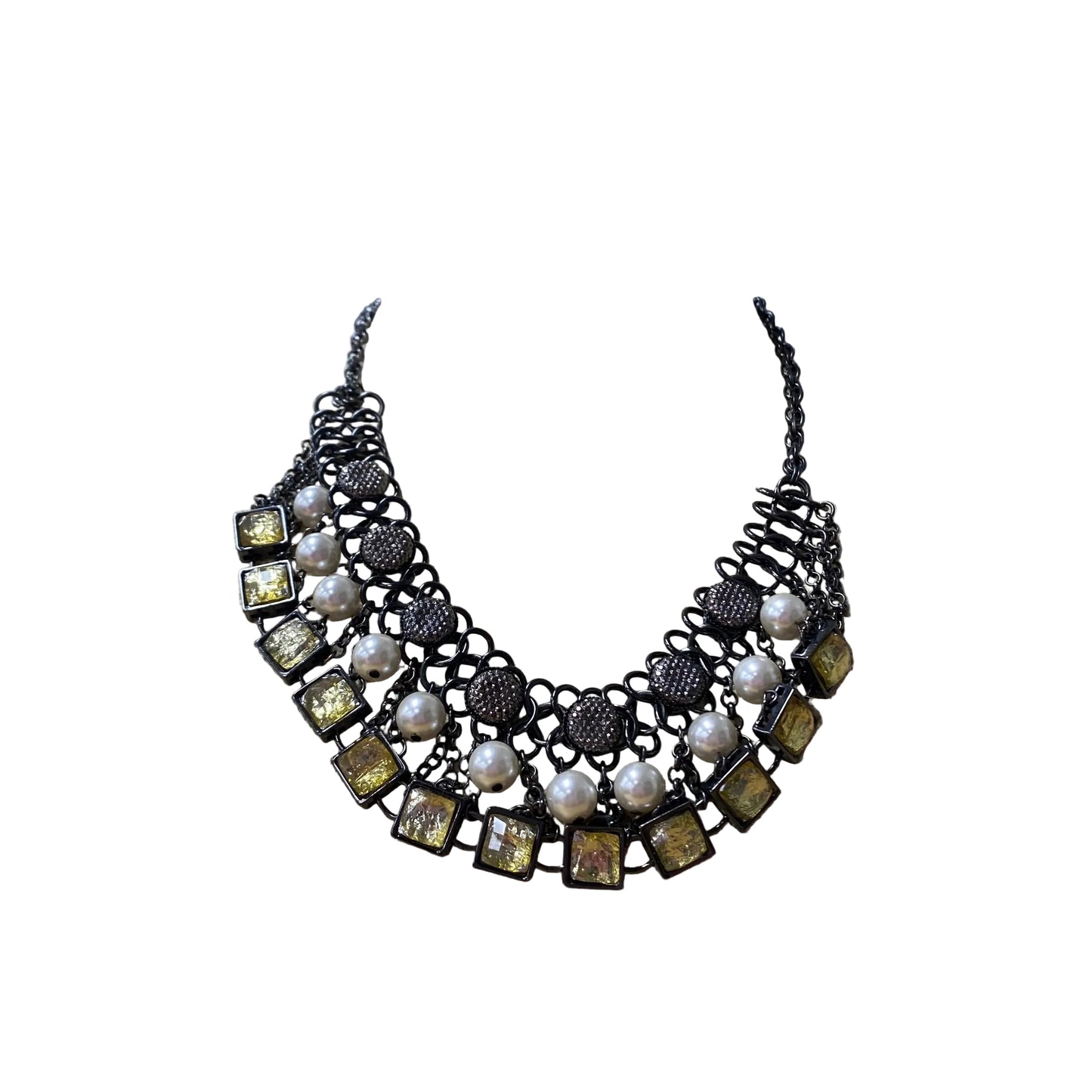 Necklace Statement  In Yellow
