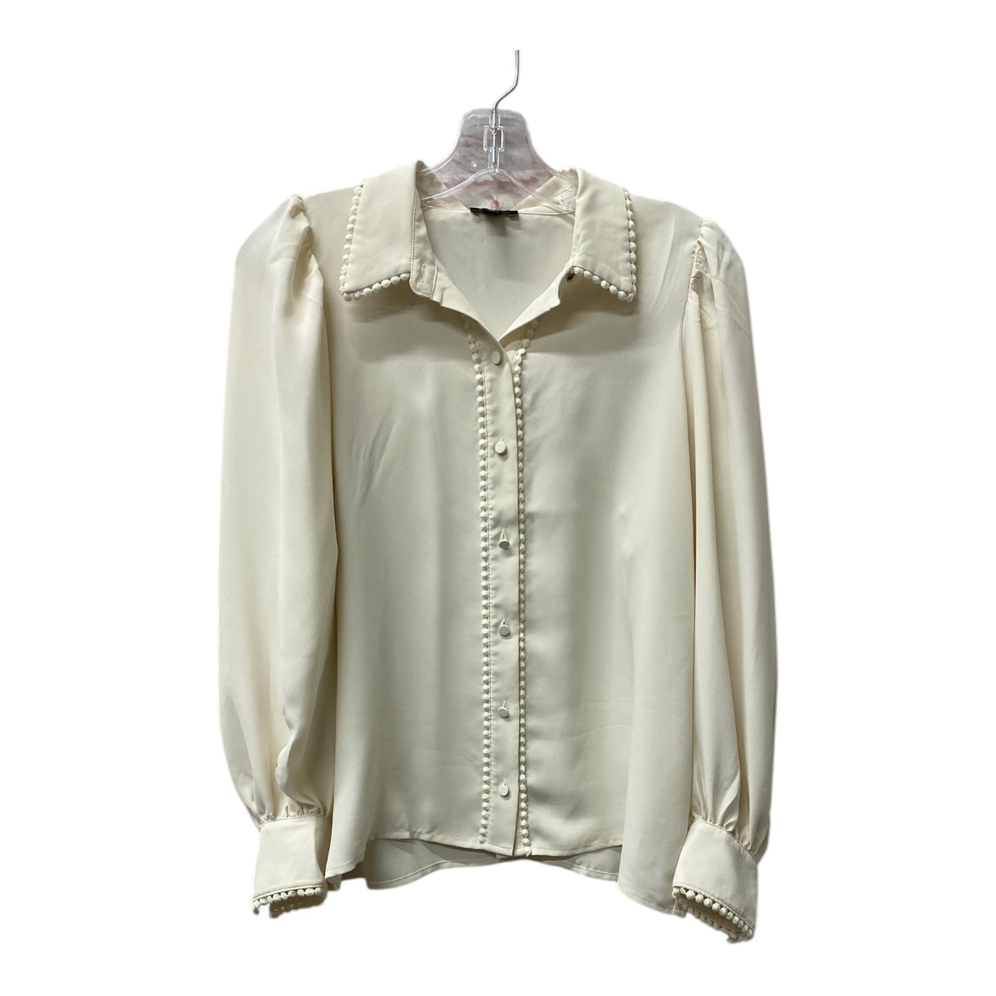 Top Ls By Ann Taylor In Cream, Size:Mp