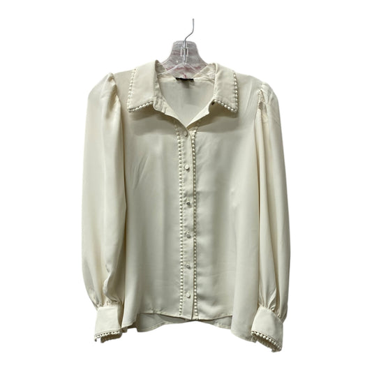 Top Ls By Ann Taylor In Cream, Size:Mp
