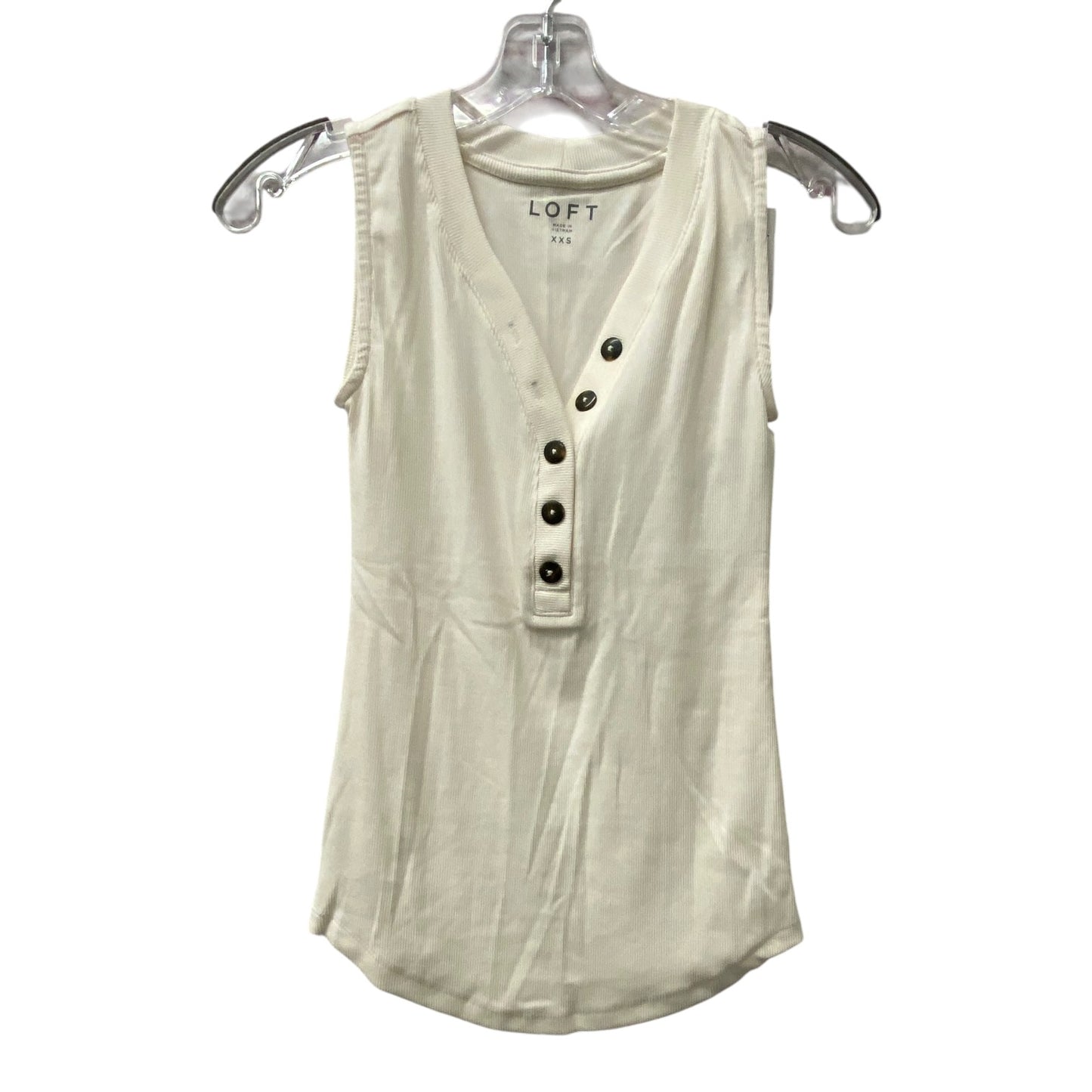Top Sleeveless By Loft In Cream, Size:Xxs