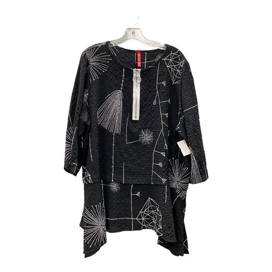 Top 3/4 Sleeve By Ic By Connie K In Black, Size:Xxl