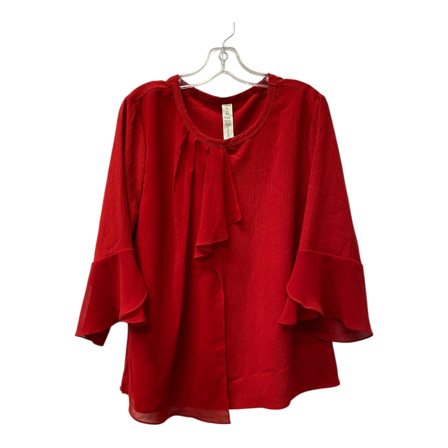 Top 3/4 Sleeve By b In Red, Size:Xl