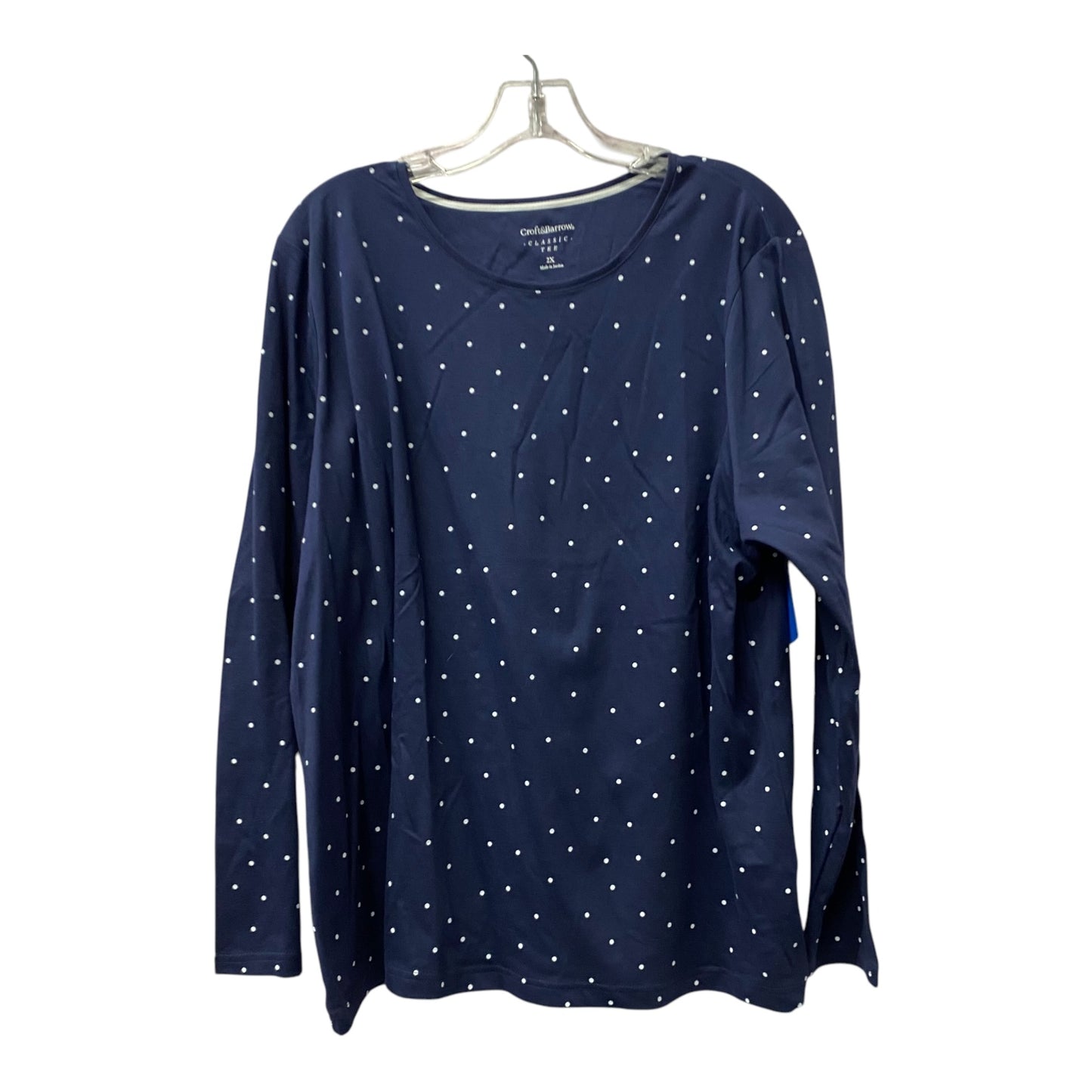 Top 3/4 Sleeve Basic By Sonoma In Blue & Silver, Size:1X