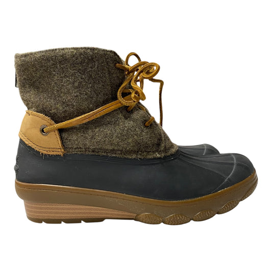 Boots Ankle Flats By Sperry In Black & Brown, Size:6