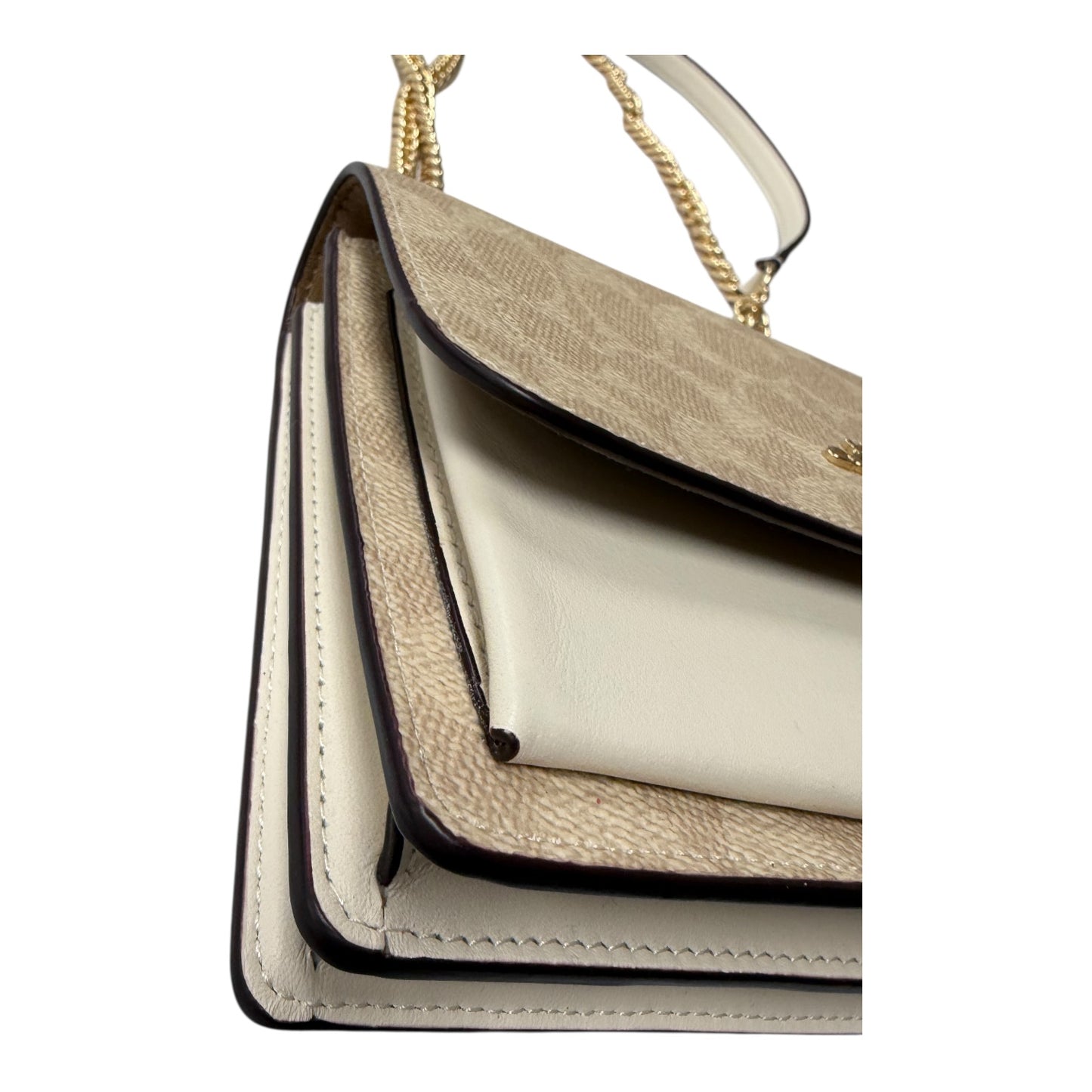 Crossbody Designer By Coach In Cream, Size:Small