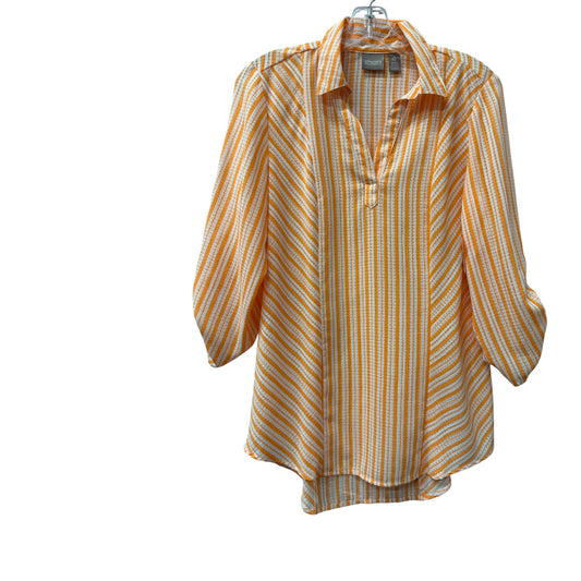 Top Ls By Chicos In Orange & White, Size:S