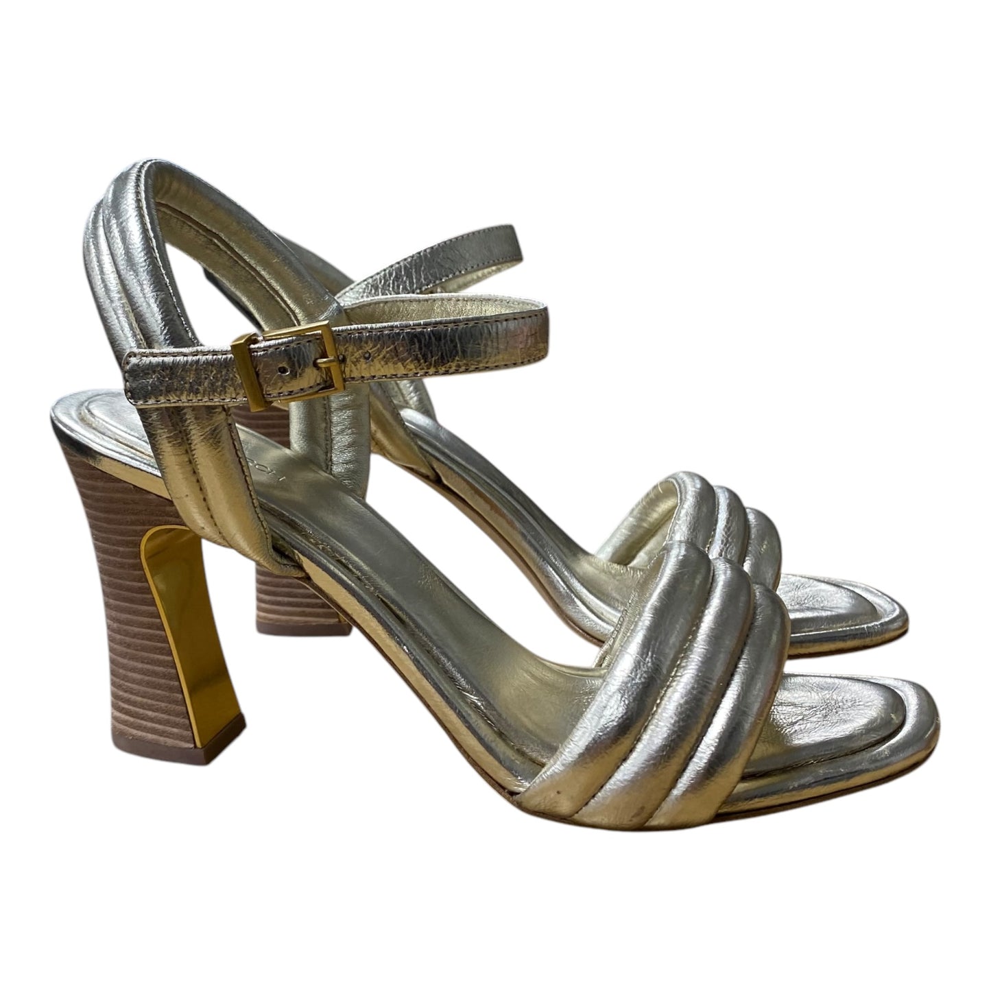 Sandals Designer By Tory Burch In Gold, Size:9