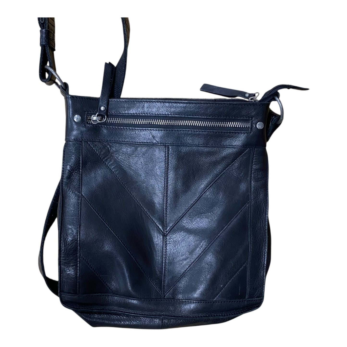 Crossbody Leather By Lucky Brand In Black, Size:Medium