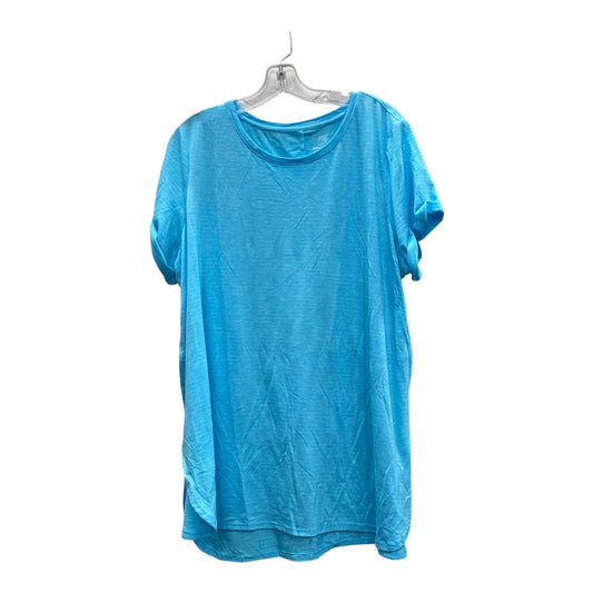 Athletic Top Ss By Tek Gear In Blue, Size:1X