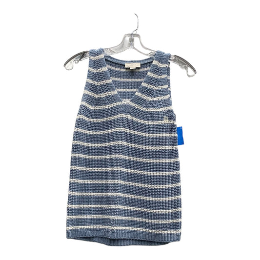 Top Sleeveless By Loft In Blue & White, Size:Xs