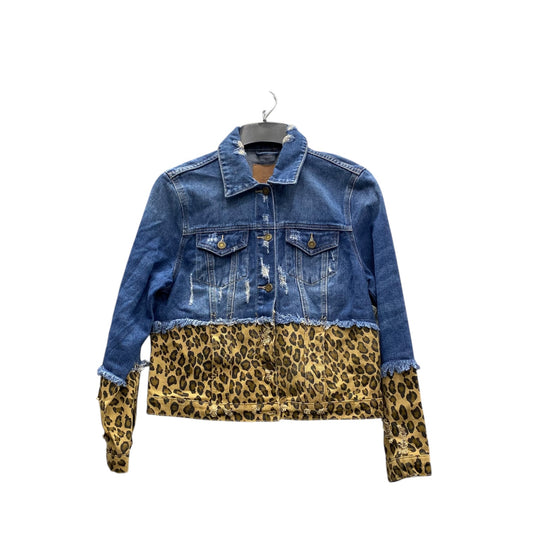 Jacket Denim By bbj In Blue & Brown, Size:S