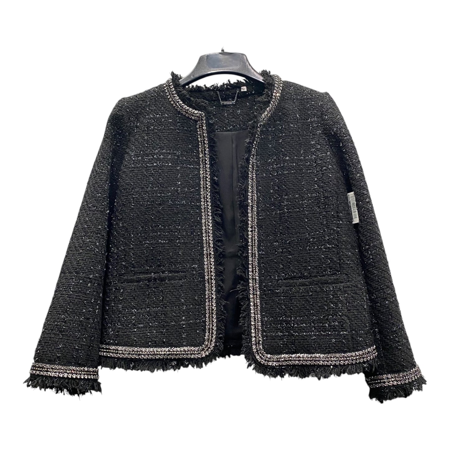 Jacket Other By Chicos In Black & Silver, Size:M