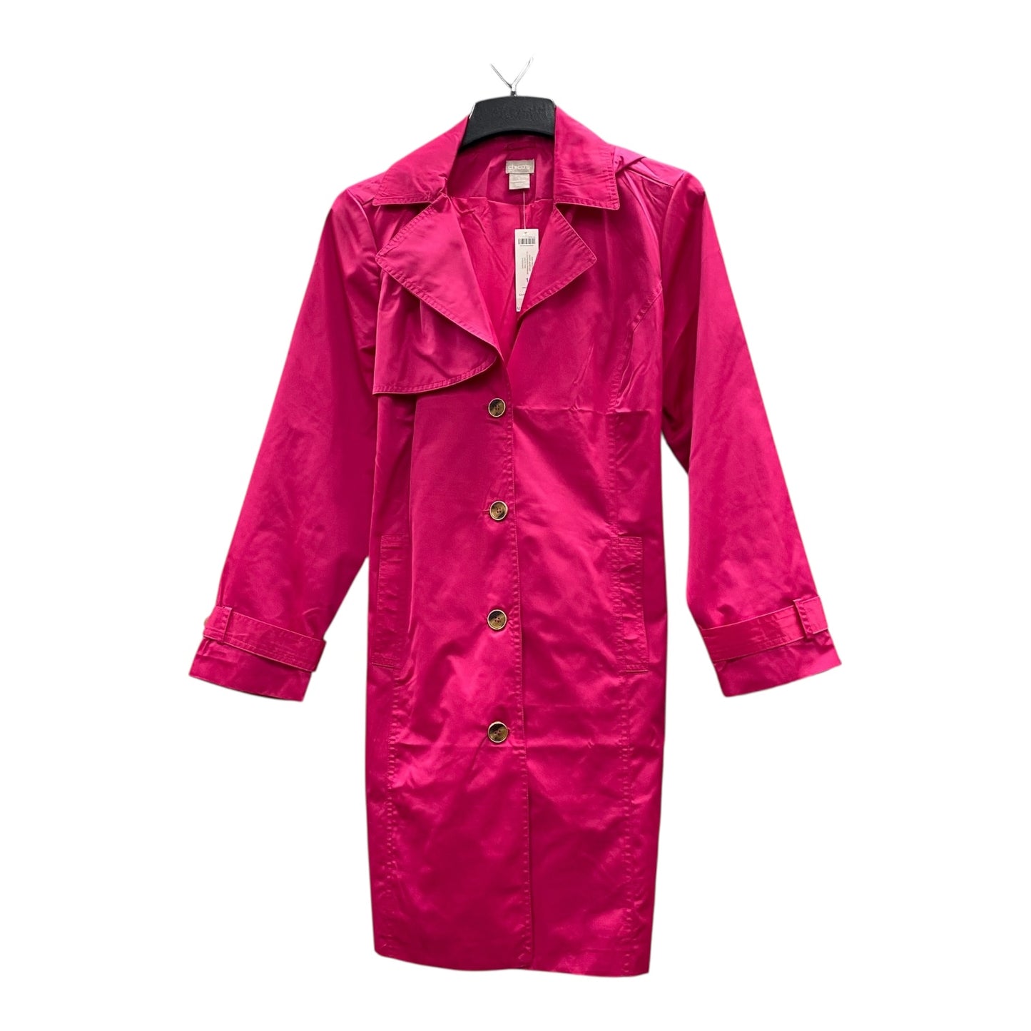 Coat Trench Coat By Chicos In Pink, Size:M