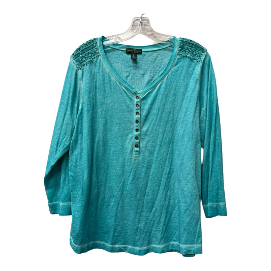 Top Ls By Lauren Jeans Co In Teal, Size:Xl