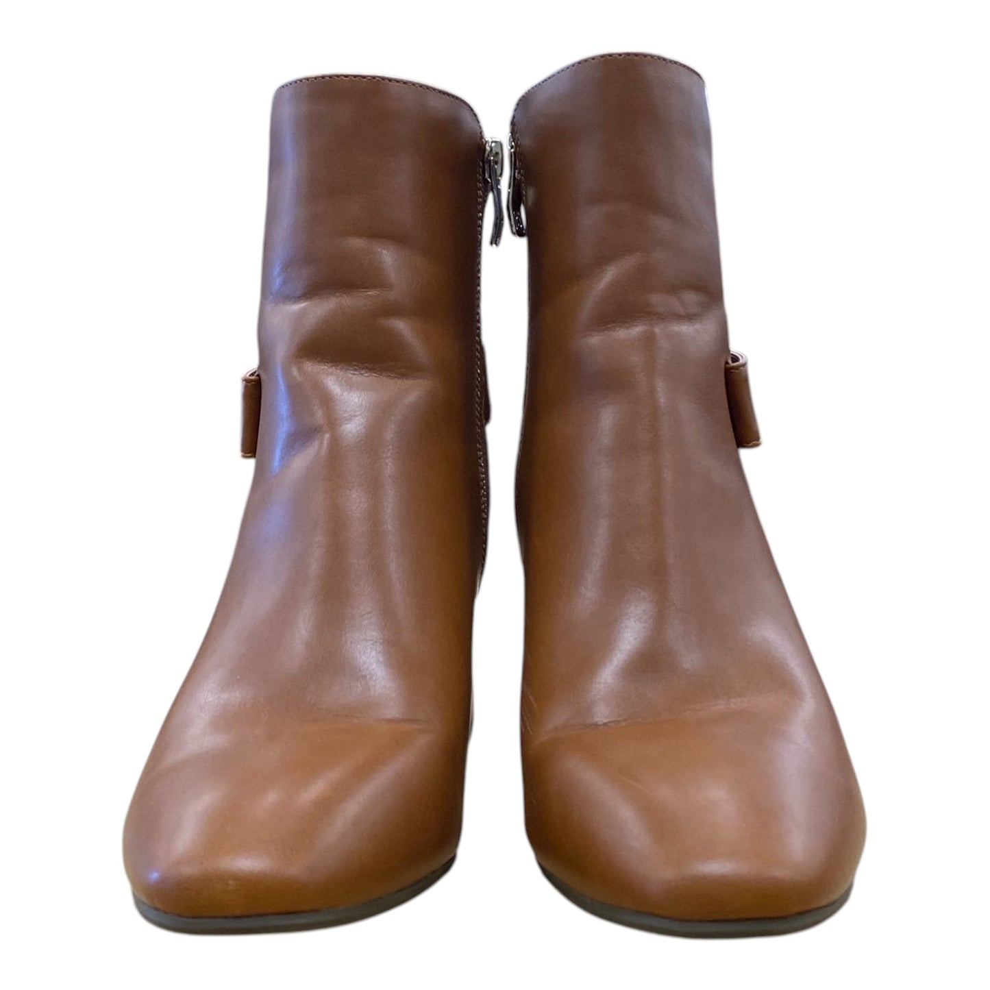 Boots Ankle Heels By Liz Claiborne In Brown, Size:7.5