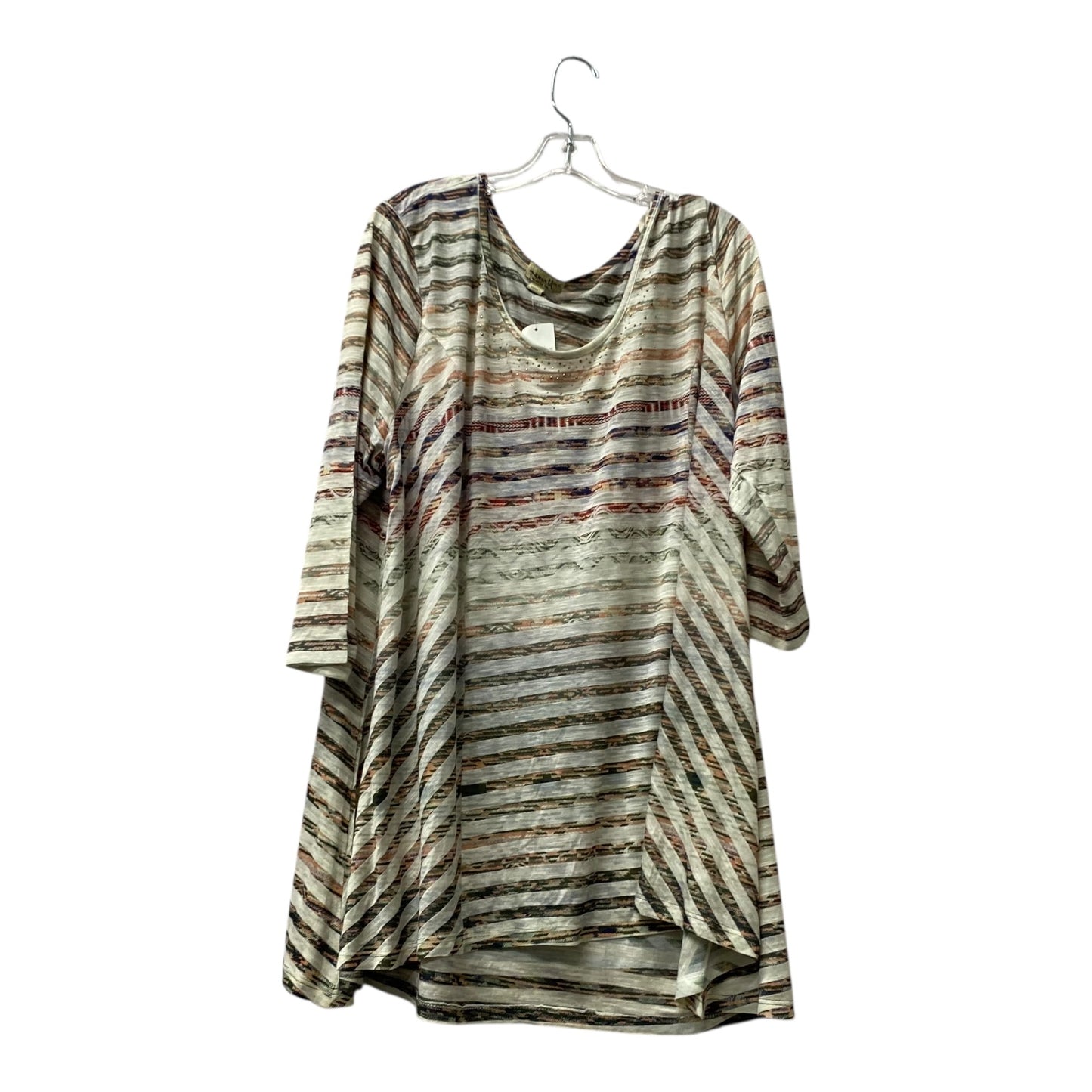 Top Ls By One World In Tan, Size:2X