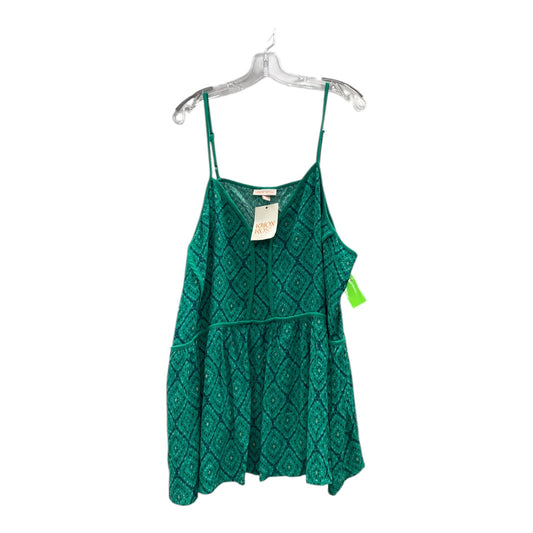 Top Sleeveless By Knox Rose In Green, Size:2X