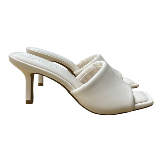 Sandals Heels Kitten By Express In Cream, Size:7