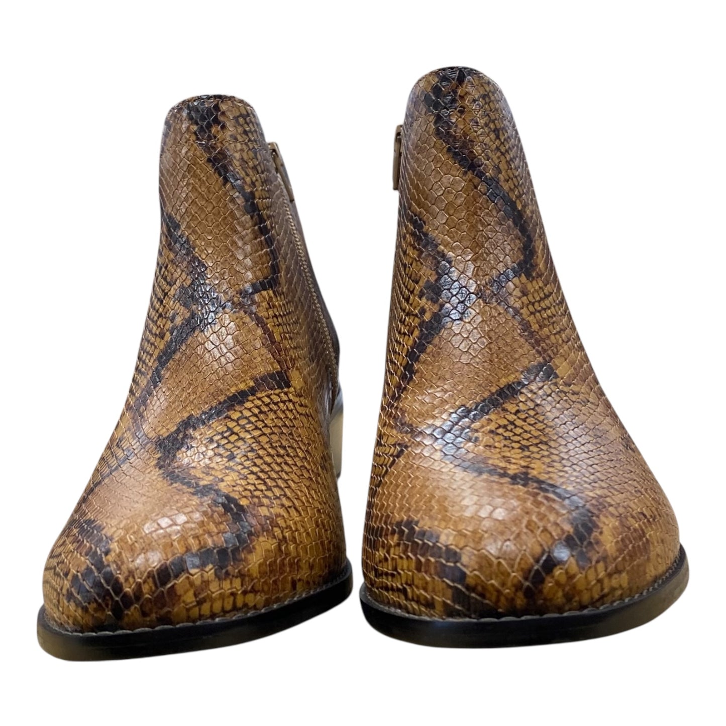 BOOTS ANKLE HEELS by VIONIC in SNAKESKIN PRINT, Size:11