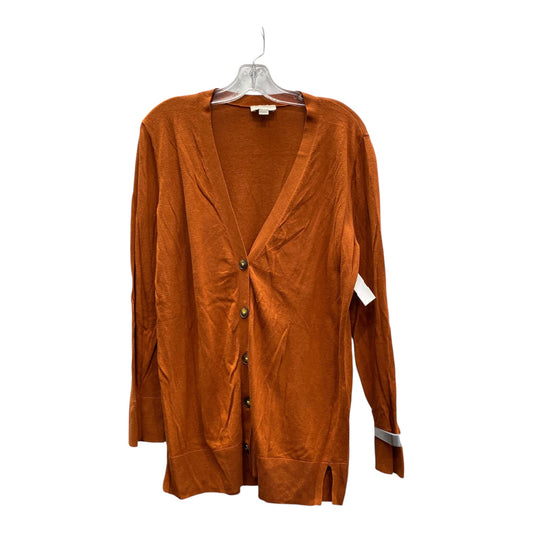 Sweater Cardigan By Loft In Orange, Size:L